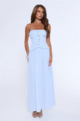 Hour Whispers Strapless Maxi Dress Blue