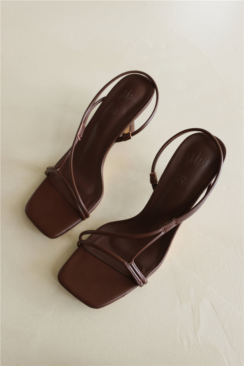 The Kitty Heels Brown PU