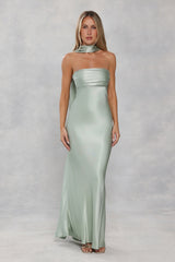 Satin Neck Scarf Sage Green