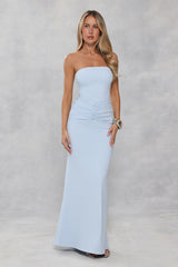 Platinum Party Strapless Maxi Dress Blue