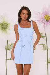 Secret Garden Blooms Mini Dress Blue