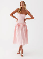 Yvette Corset Midi Dress Pink
