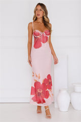 Stylish Shores Mesh Maxi Dress Pink