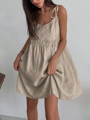 Levanzo Tied Shoulder Short Dress