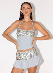 Merinda Halter Top Misty Blue