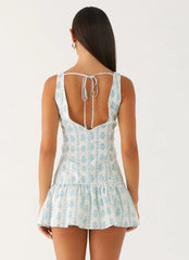Meggie Linen Mini Dress Sweet Daydream Print