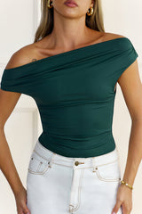 BASE Contour Baseline Off Shoulder Top Green