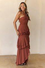 Zephyr Halter Maxi Dress Rust
