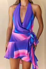 Verona Side Tie Mini Dress Blue