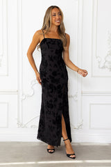 Turquoise Breeze Maxi Dress Black