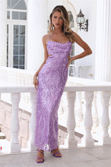 Shining Now Sequin Maxi Dress Purple