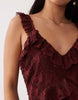 Pretty Lavish devore frill detailing cami maxi dress in mahogany red
