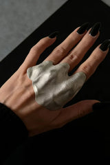 Fashionable Irregular Pleated Metal Ring