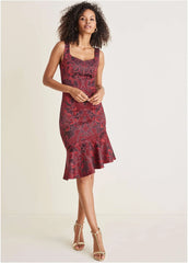 Ruffle Trim Detail Dress Nouveau Tapestry