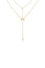 Dainty Layered Crescent Moon Necklace Set