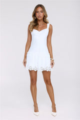 Glow Hour Embroidered Mini Dress White