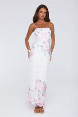 Wardrobe Flex Embroidered Maxi Dress White