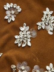 Velvet Sleeveless Mini Dress with Crystal Embellishments