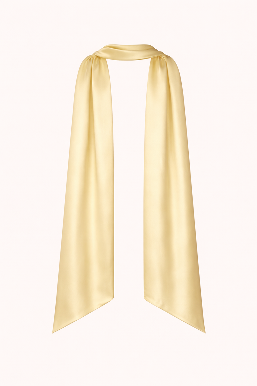 Satin Neck Scarf Yellow