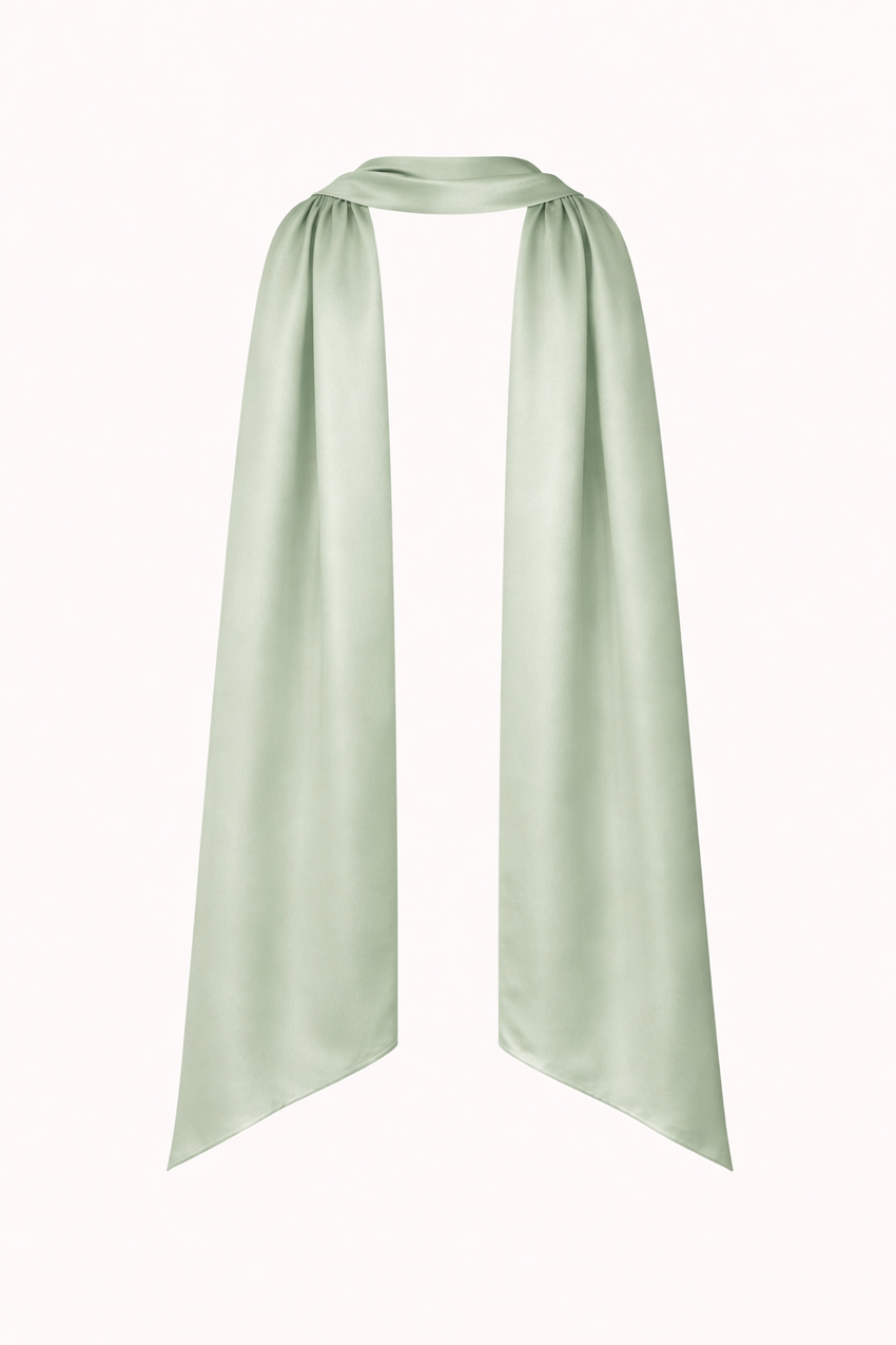 Satin Neck Scarf Sage Green