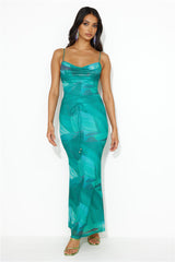 Sweet Spot Mesh Maxi Dress Green