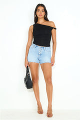 In My Cart Off Shoulder Crop Top Black