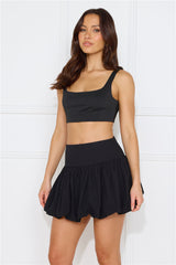 Cityscape Mid Rise Bubble Mini Skirt Black