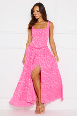 Sleek Delight Maxi Dress Pink
