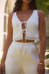 Coastal Cutie Eyelet Tie Set White