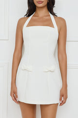 Vienna Vibes Halter Mini Dress White