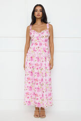 Ballet Bloom Embroidered Maxi Dress Pink