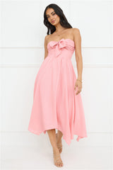 Saltwater Soul Strapless Midi Dress Pink