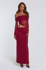 In The Current Strapless Maxi Dress Red