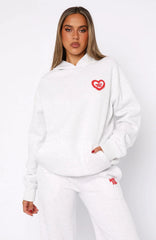 11th Street City Girl At Heart Oversized Hoodie Cherry Glaze