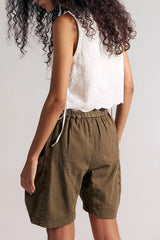 High Waist Utility Wide Leg Loose Fit Shorts