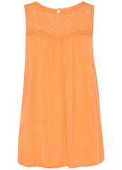 Floral Lace Inset Tank Orange