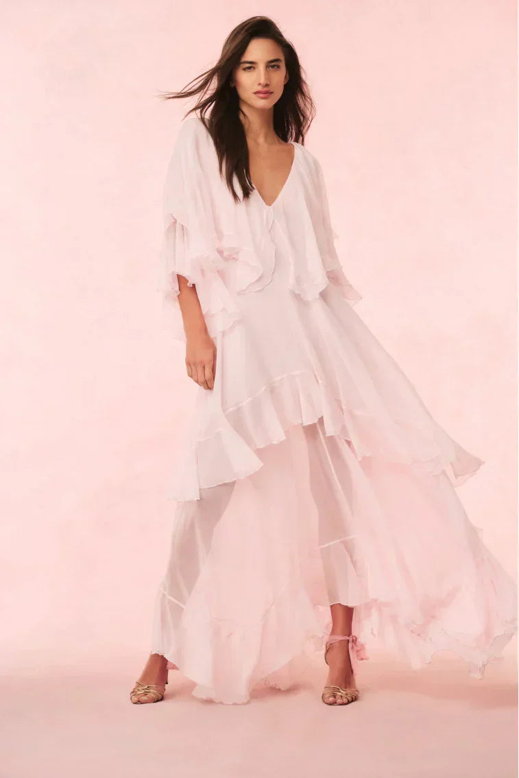Collia Silk Maxi Dress - Pale Pink