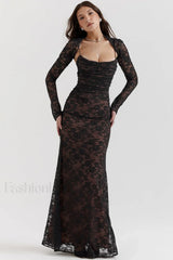 Vintage Cream White Charming Lace Maxi Dress