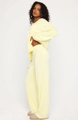 Airplane Mode Modal Wide Leg Pyjama Pants Lemon