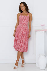 Soul Goals Halter Midi Dress Pink