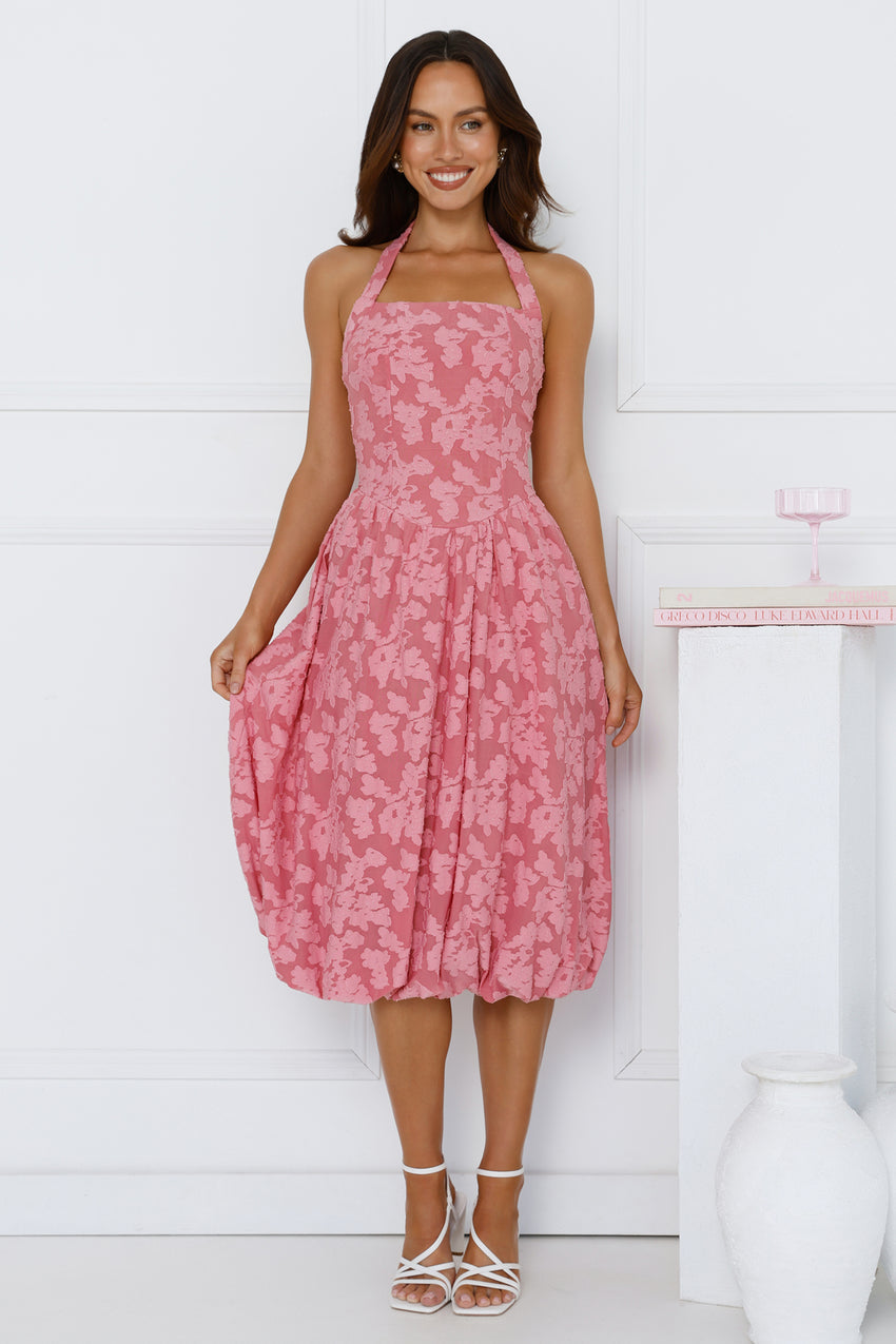 Soul Goals Halter Midi Dress Pink