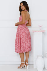 Soul Goals Halter Midi Dress Pink