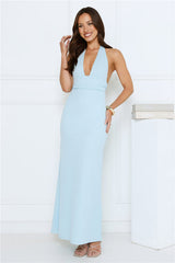 Palm Avenue Halter Maxi Dress Blue