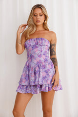 Sultry Shadows Strapless Mini Dress Purple