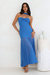 East Coast Edge Mesh Maxi Dress Blue
