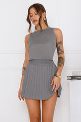 Everyday Icon Knit Mini Skirt Grey