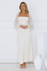 Hot Girl Habits Long Sleeve Maxi Dress Beige