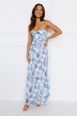 Possessive Power Strapless Maxi Dress Blue