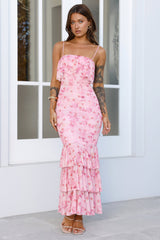 Flora Fable Mesh Maxi Dress Pink
