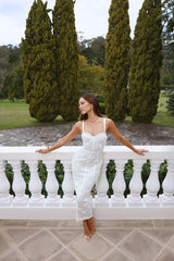 Delicate Lace Dream Midi Dress White